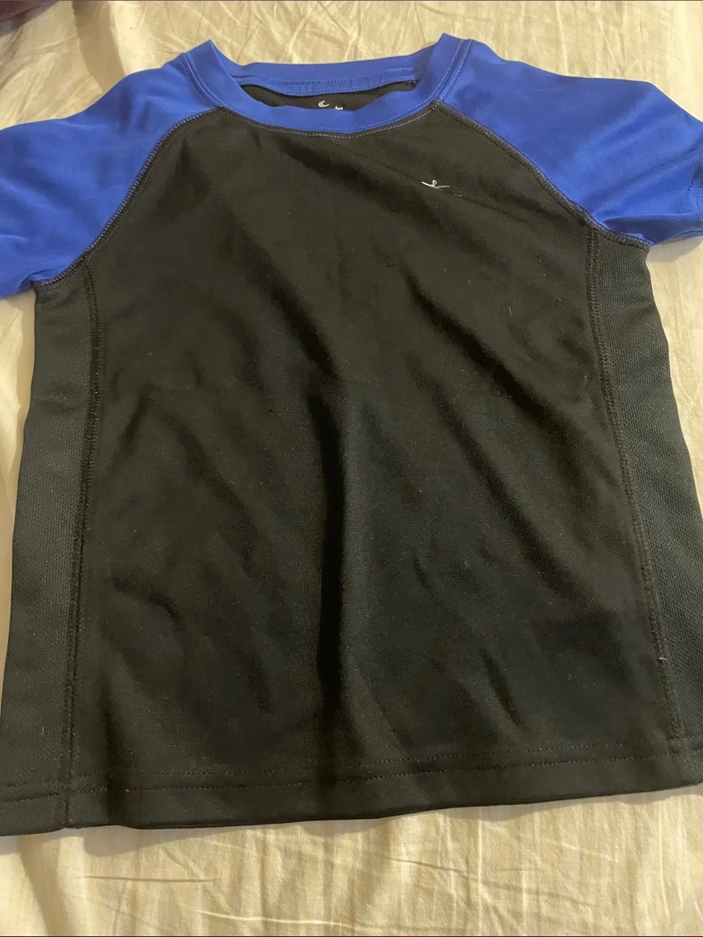 Carter's Black Tee with Royal Blue Sleeves